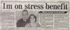 UK Stress Statistics figures continue to soar - Newspaper headline Daily Mail March 2nd 2004